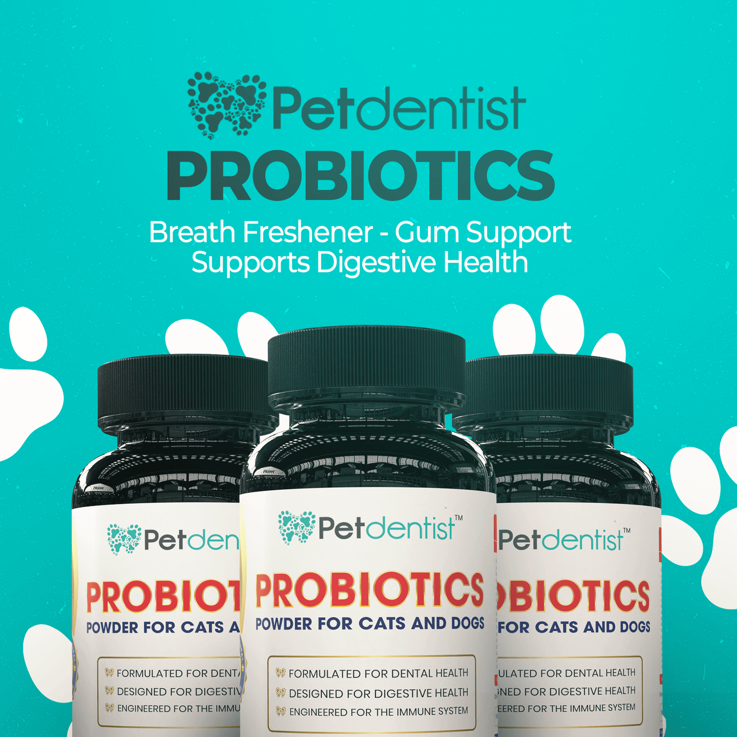 Petdentist® Pet Probiotics Supplement Petdentist® Probiotics Powder For Cats & Dogs (Made in UK)