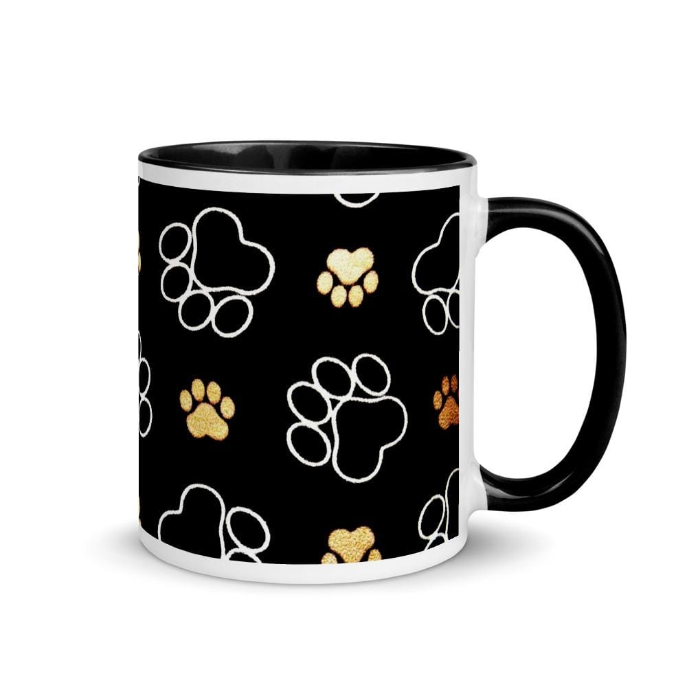 TQuench Paw Print Mug with Colour Inside and Handle - Petdentist