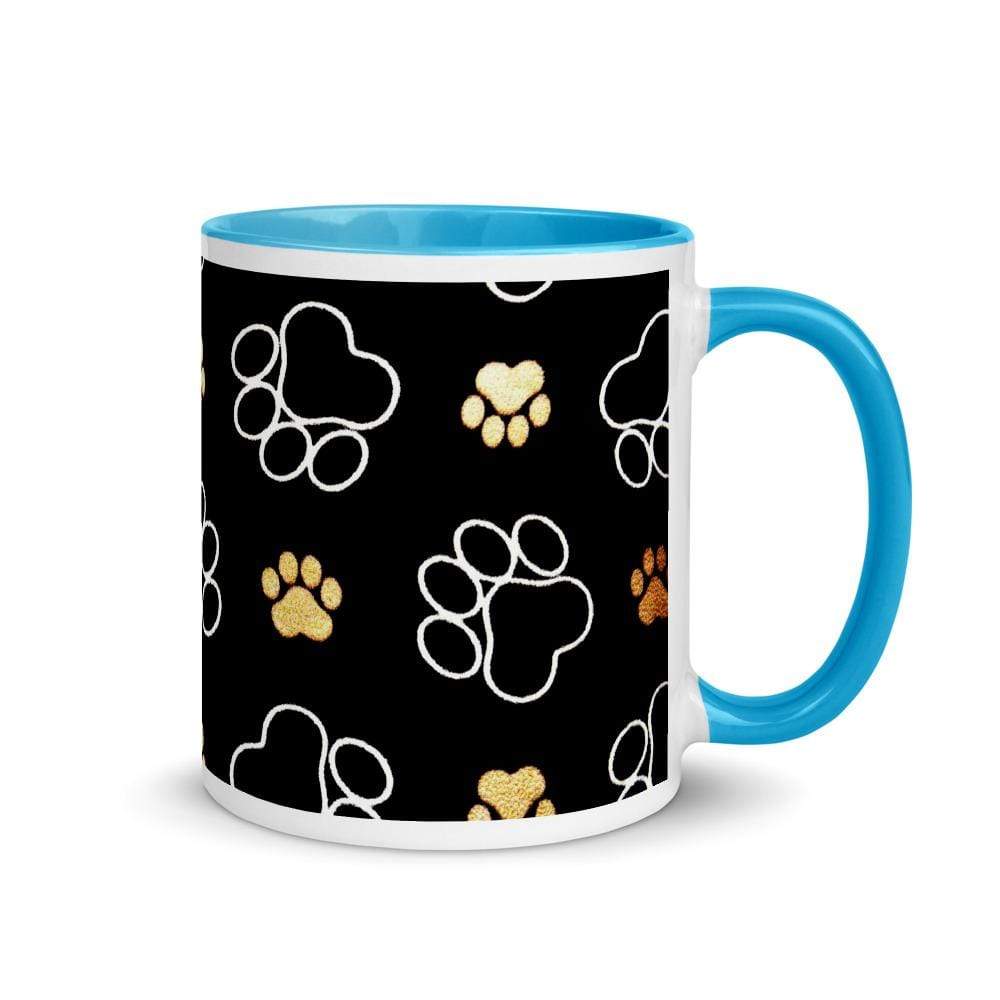 TQuench Paw Print Mug with Colour Inside and Handle - Petdentist