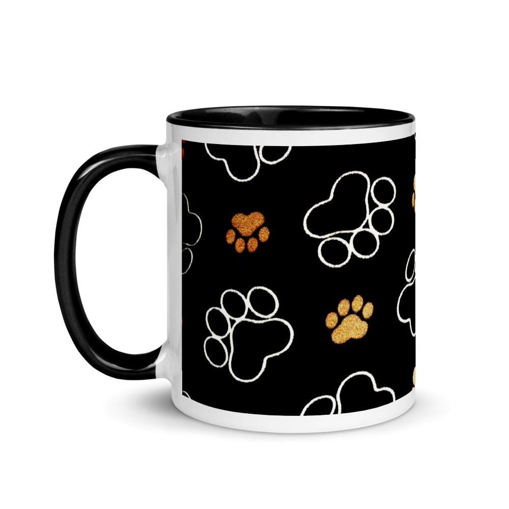 TQuench Paw Print Mug with Colour Inside and Handle - Petdentist