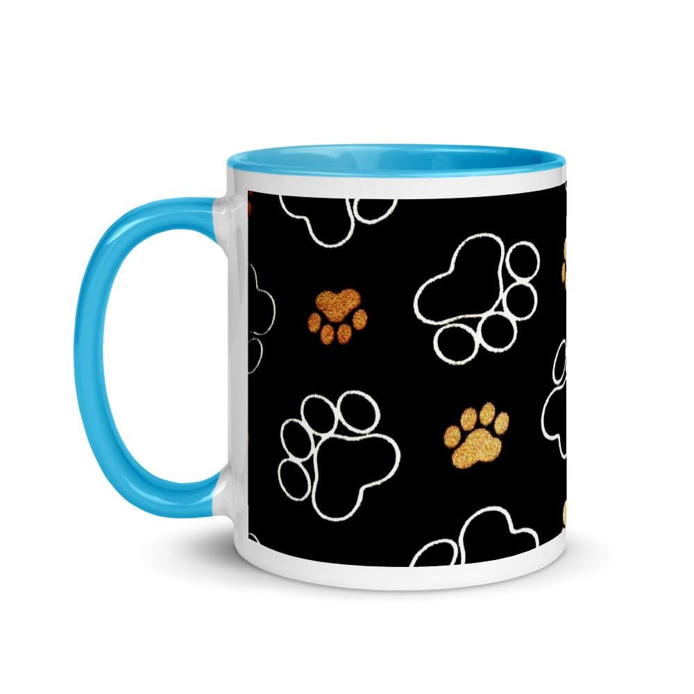 TQuench Paw Print Mug with Colour Inside and Handle - Petdentist