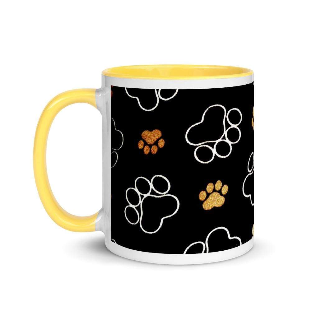 TQuench Paw Print Mug with Colour Inside and Handle - Petdentist