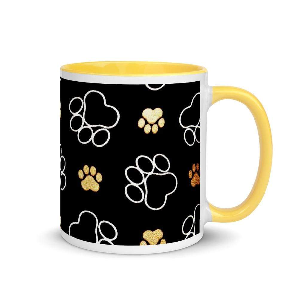 TQuench Paw Print Mug with Colour Inside and Handle - Petdentist