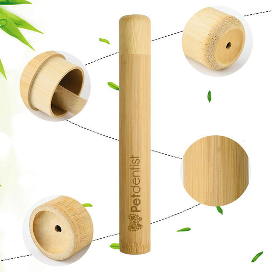 Natural Bamboo Charcoal Toothbrush with Case for Dog