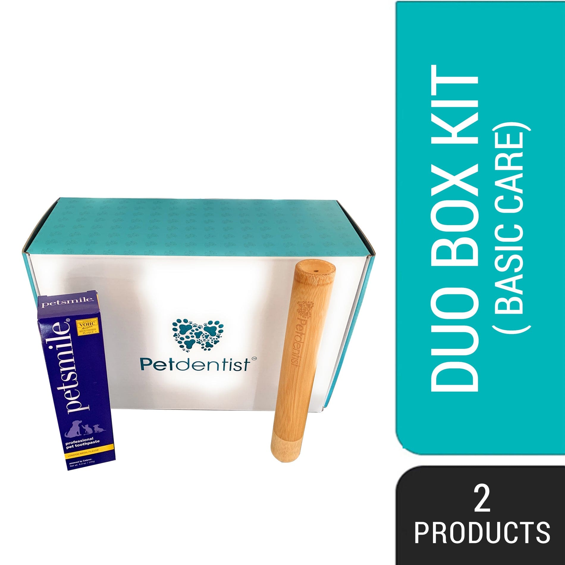 Petdentist® Pet Oral Care Supplies Petdentist®-BASICS DUO Teeth Cleaning Kit Hamper Gift Set Box For ESSENTIAL Pet Dental Care