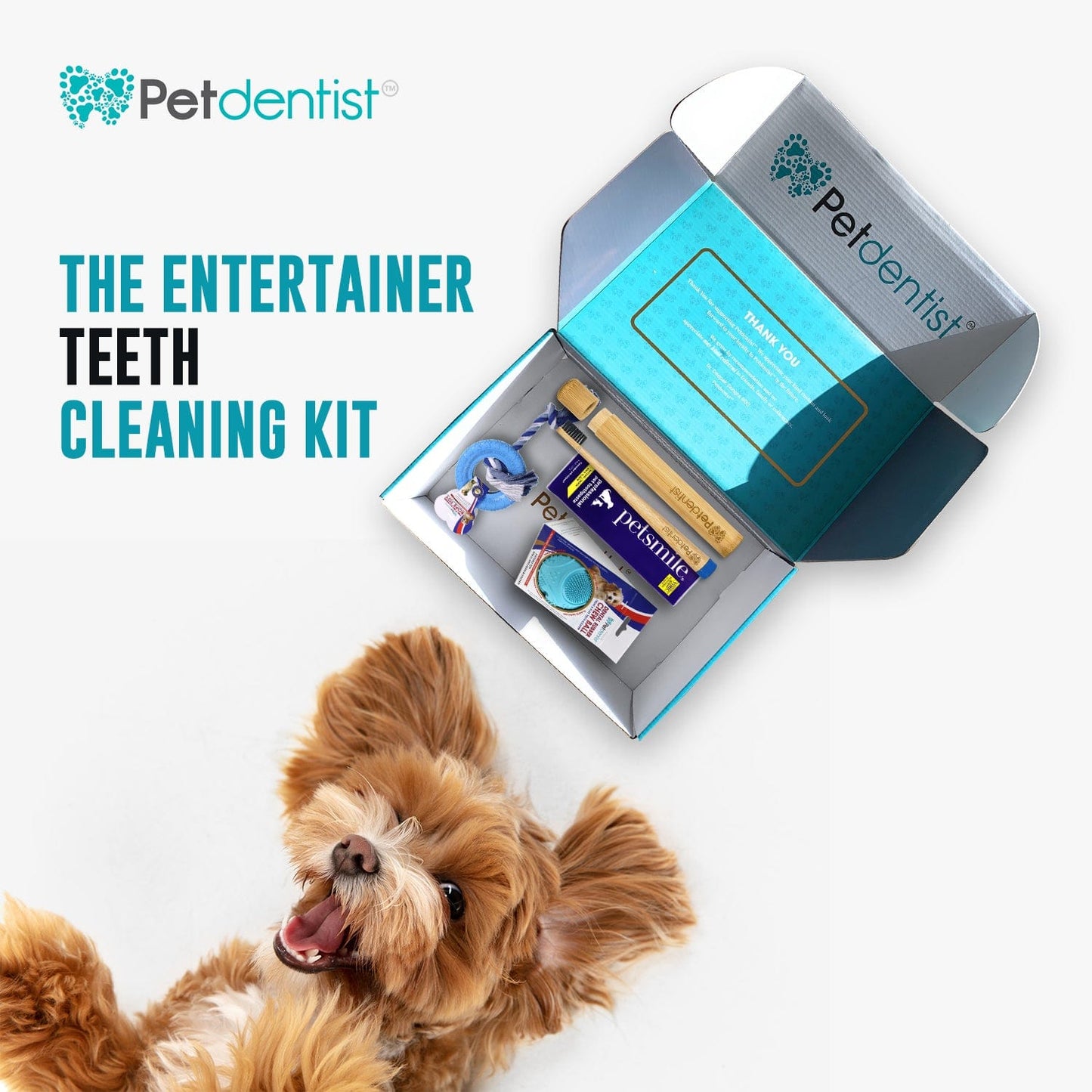 Petdentist® Pet Oral Care Supplies Petdentist®-THE ENTERTAINER Teeth Cleaning Kit Hamper Gift Set Box For FUN Dog Dental Care