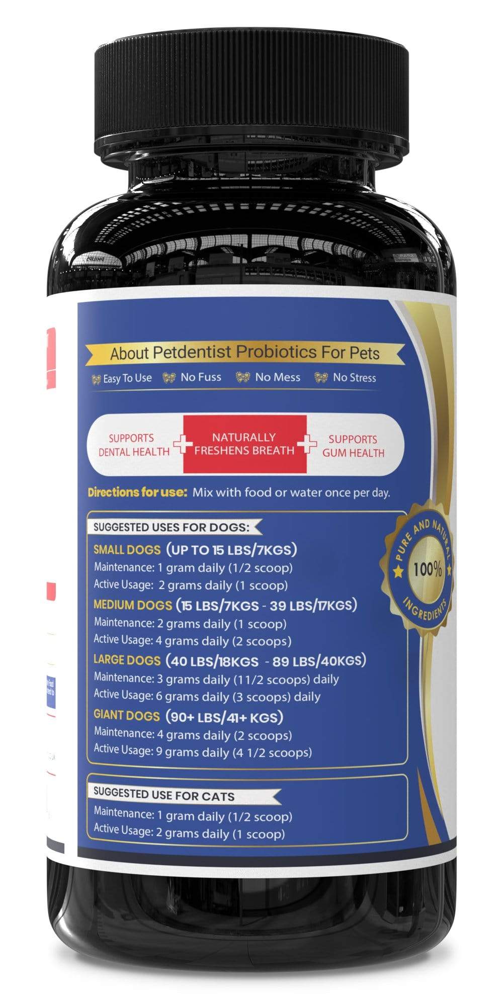 Probiotics Powder Supplement For Cats & Dogs- 90g - Petdentist