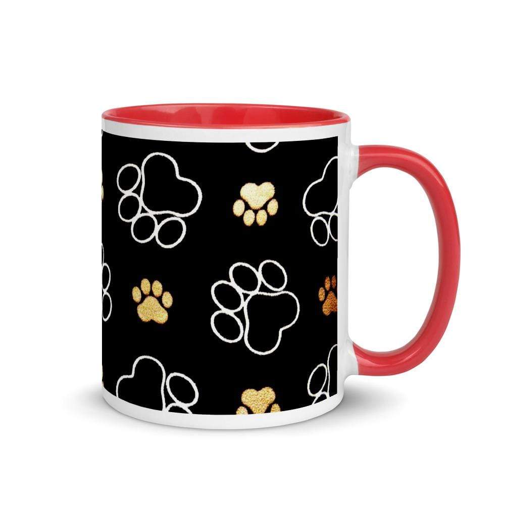 TQuench Paw Print Mug with Colour Inside and Handle - Petdentist