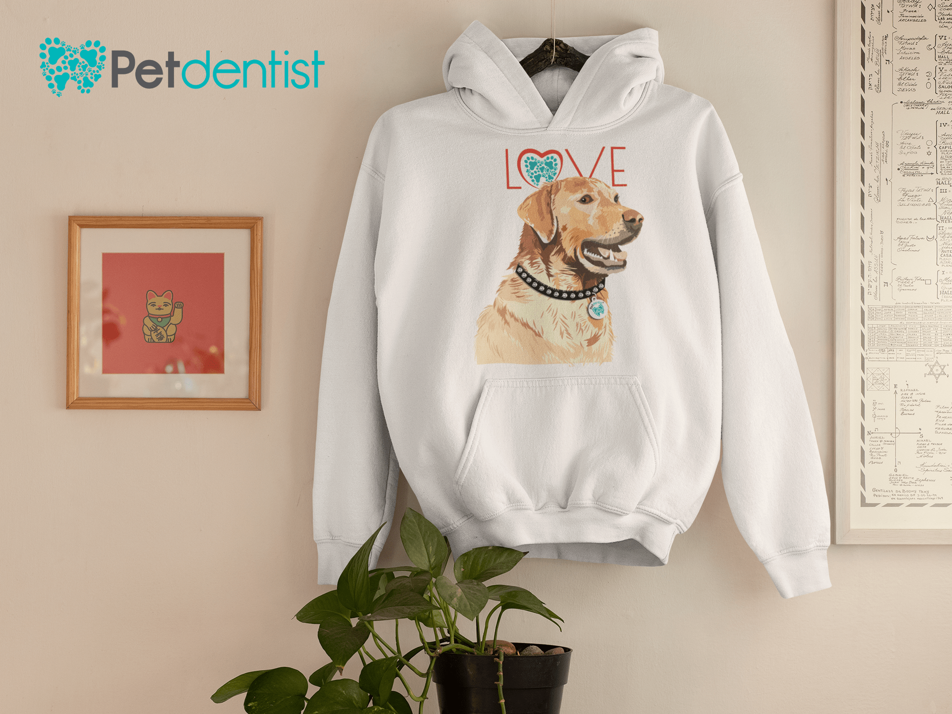 Petdentist Hoodie Unisex Golden Labrador Love Hoodie S-2XL