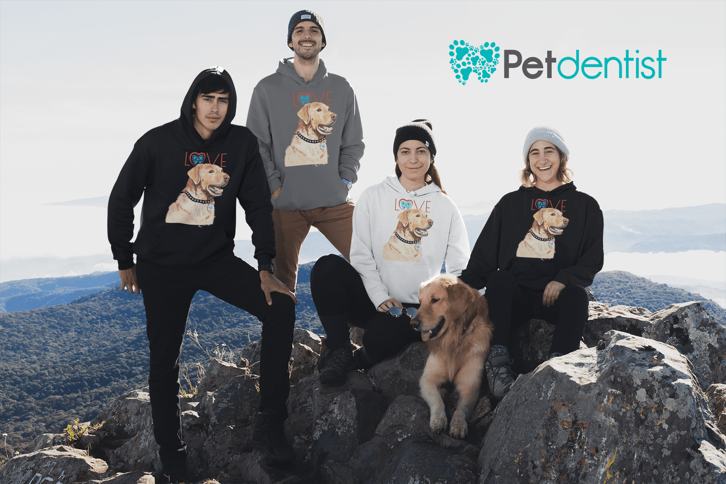 Petdentist Hoodie Unisex Golden Labrador Love Hoodie S-2XL