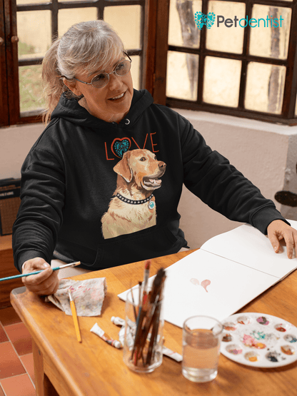 Petdentist Hoodie Unisex Golden Labrador Love Hoodie S-2XL