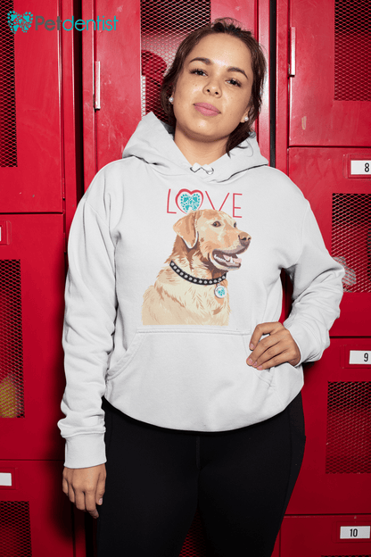 Petdentist Hoodie Unisex Golden Labrador Love Hoodie S-2XL