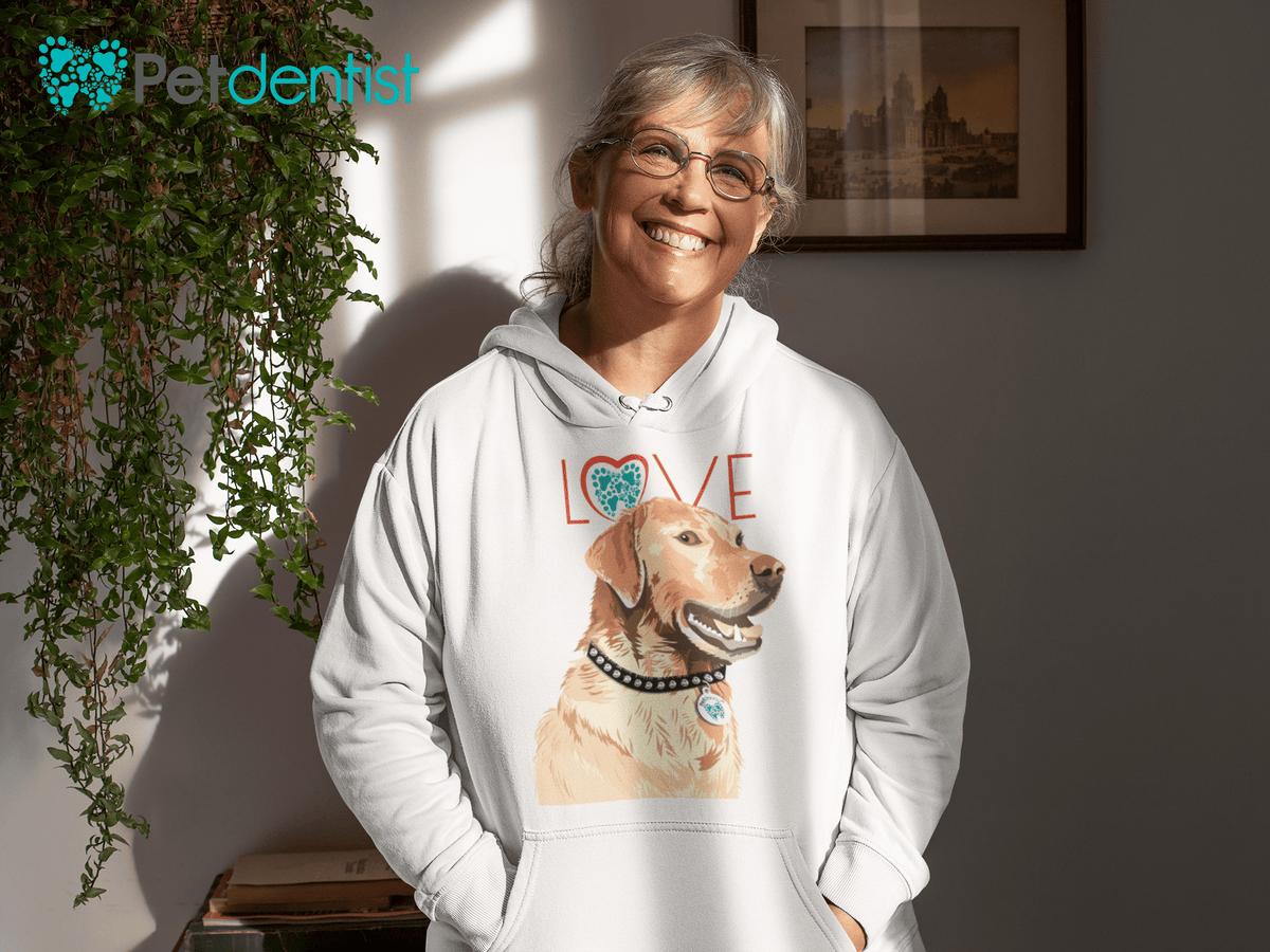 Petdentist Hoodie Unisex Golden Labrador Love Hoodie S-2XL