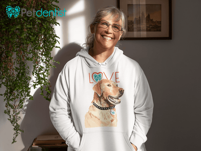 Petdentist Hoodie Unisex Golden Labrador Love Hoodie S-2XL