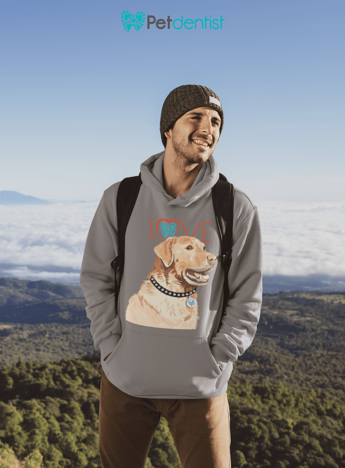 Petdentist Hoodie Unisex Golden Labrador Love Hoodie S-2XL
