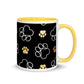 TQuench Paw Print Mug with Colour Inside and Handle - Petdentist